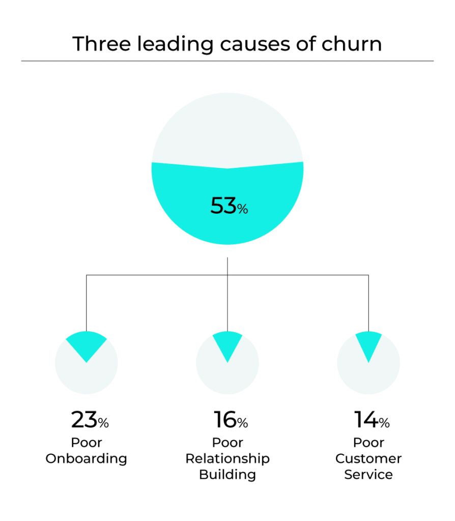 A data visualization showing the leading causes of churn.